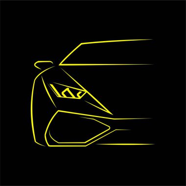 Vektör biçiminde araba, soyutlama, çizgi