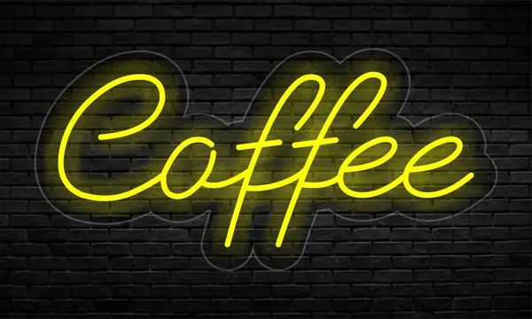 kahve neon, kahve vektörü, satır harfleri