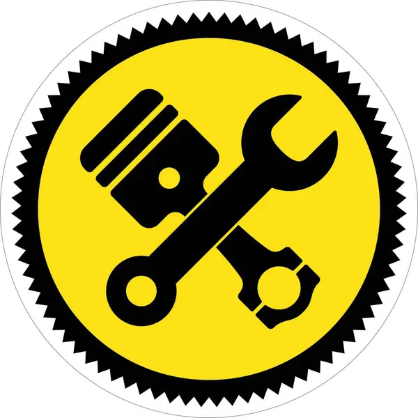 Araç servisi logosu, yuvarlak, piston, logo, vektör