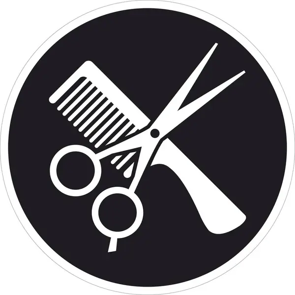 Makas ve tarak, vektör, kuaför logosu, makas ve tarak vektörü