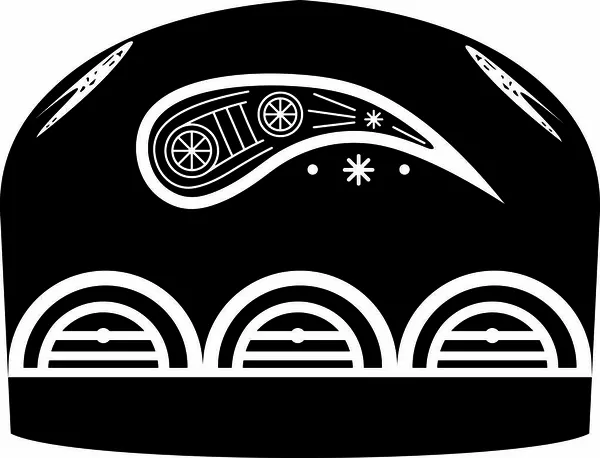 kafatası, Özbek, ulusal başlık, vektör biçimi, duppy