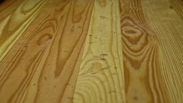 Surowe Grzyby Drewnianej Desce Krojenia Zbliżenie Zwolniony Ruch — Wideo stockowe