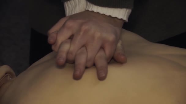 Cpr First Aid Training Session Mannequin — Video Stock