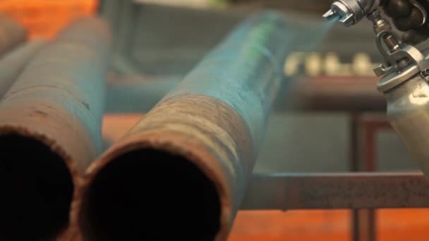 Lackieren Sie Metallprodukte Mit Pulverfarbe Prozess Bei Der Fertigung — Stockvideo