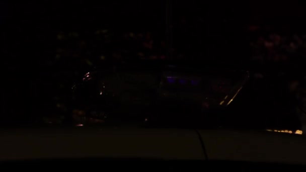 Červené Modré Blikající Policejní Auto Rumunskou Vlajkou Light Bar Noční — Stock video
