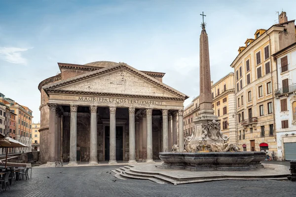 View Empty Rotonda Square Piazza Della Rotonda Ancient Columns Pantheon — Stock Photo, Image