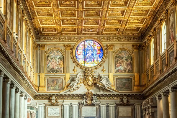 Interiéry Nádherné Baziliky Santa Maria Maggiore Římě — Stock fotografie