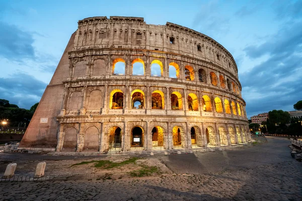 Amazing Panoramic View Colosseum Blue Hour Sunrise Rome Italy — Stock Photo, Image