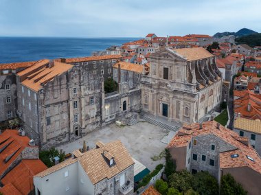 The Jesuit Church of St. Ignatius Loyola and the old Collegium Ragusinum in Dubrovnik. 	 clipart