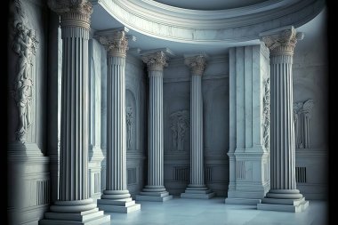 3d columns wallpaper. interior old palace