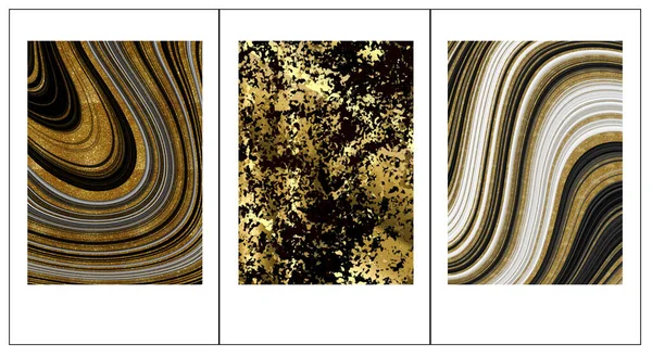 3d modern abstract art. golden and black marble, canvas artwork wall poster