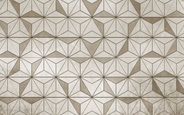 3D modern geometrik duvar kağıdı. Krem bej arka planda kahverengi çizgiler. Yatak odası ve oturma odası dekorasyonu için.