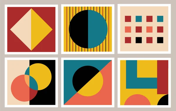 Conjunto Formas Geométricas Colores Círculos Líneas Triángulos Para Cartel Pared — Foto de Stock
