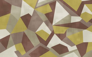 Modern duvar dekoru duvar kağıdı. 3d mozaik soyut arkaplan. mermer, ahşap ve siyah şekiller.