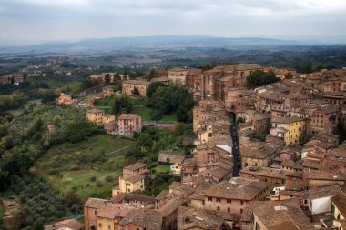 San Gimignano, Toskana, İtalya hava manzarası