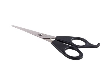 Siyah makas beyaz arkaplanda izole edildi