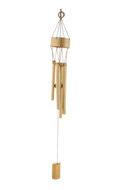 Bamboo wind chime isolated on white background