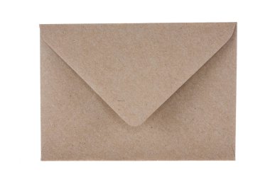 Kahverengi zarf beyaz arkaplanda izole