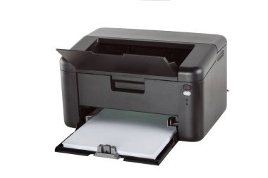 Yazıcı beyaz arkaplanda izole edildi