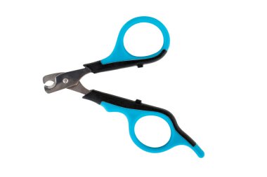 Beyaz arka planda izole edilmiş evcil hayvanlar için tırnak makası