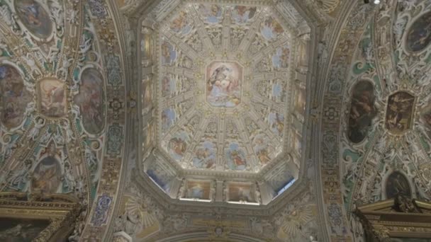 Catedral Bergamo Itália Junho 2022 Visão Geral Dos Belos Afrescos — Vídeo de Stock