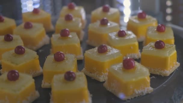 Exposição Pastelaria Haute Francês Gelee Limão Doce Imagens Alta Qualidade — Vídeo de Stock
