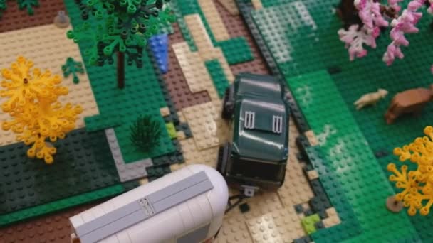 Grugliasco Italia Enero 2024 Lego Bricks Farm Panorama Exposición Imágenes — Vídeos de Stock