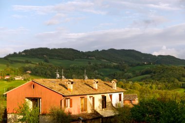 Umbria tepelerinde gün batımı. Yüksek kalite fotoğraf