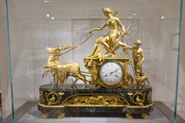 Vaduz, Liechtenstein - 2 jan 2023: Elegant Clock, Liechtenstein National Museum. High quality photo clipart