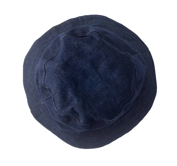 Denim Hat Isolated White Background Top View — Stock Photo, Image