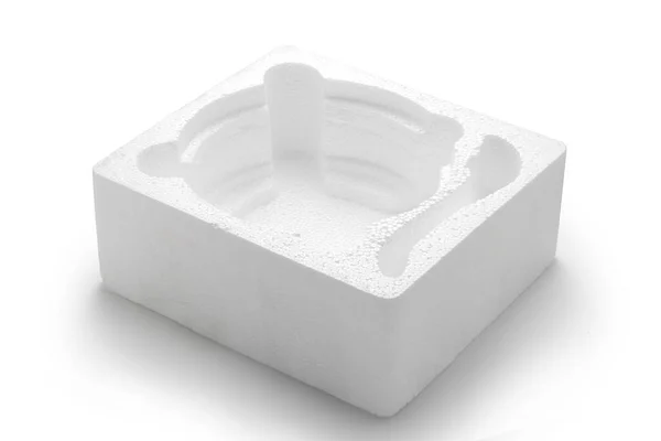 Empty Styrofoam Box White Background — Stock Photo, Image