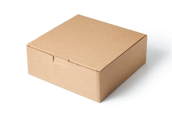 Коробка Коричневый Картон Изолированы Белом Фоне Лицензионные Стоковые Изображения