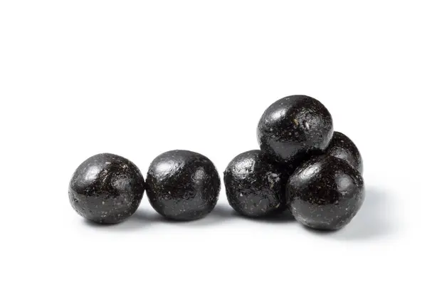 Black Sesame Ball Isolated White Background — Stock Photo, Image