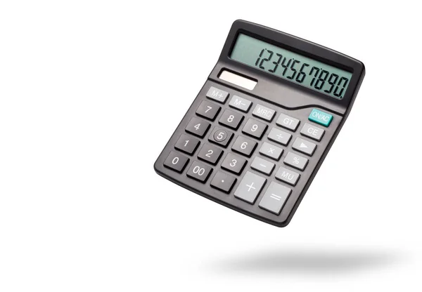 Calculadora Negra Aislada Sobre Fondo Blanco —  Fotos de Stock