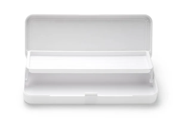 Prázdné Tužka Box Izolované Bílém Pozadí — Stock fotografie