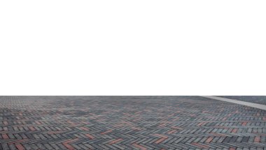 Boş tuğla zemin beyaz arkaplanda izole edildi