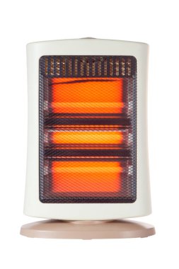 Halojen ışık ısıtıcısı beyaz arkaplanda izole edildi