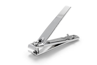 Beyaz arkaplanda tırnak makasları izole