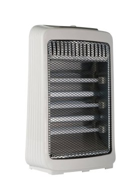 Halojen ışık ısıtıcısı beyaz arkaplanda izole edildi