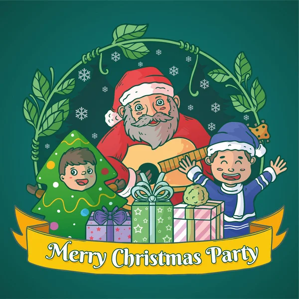 Santa Claus Fêtes Noël Enfants — Image vectorielle