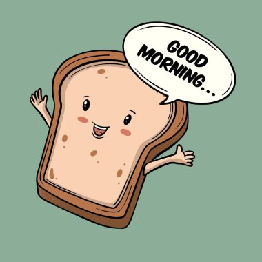 Sevimli ekmek karakteri kahvaltısı