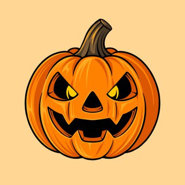 Şeytani Jack-O-Lantern suratlı korkunç çizgi film