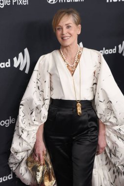 Beverly Hills, CA USA - 14 Mart 2024: Sharon Stone 35. Yıllık GLAAD Ödüllerine katıldı.