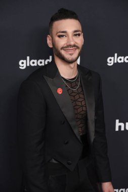 Beverly Hills, CA USA - 14 Mart 2024: Damian Pelliccione 35. Yıllık GLAAD Ödüllerine katıldı.