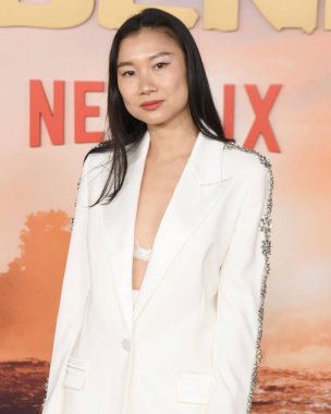 Hollywood, CA USA - 15 Şubat 2024: Shuang Hu Netflix 'in Avatar Son Hava Bükücü filminin galasına katıldı.