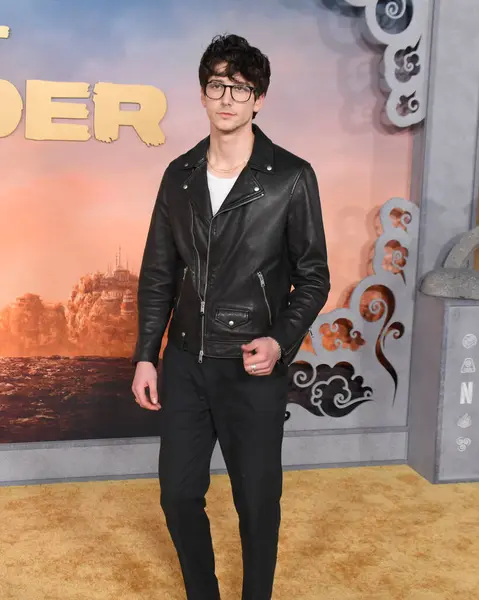 stock image Hollywood, CA USA - February 15, 2024: Milo Manheim attends the premiere of Netflix's Avatar The Last Airbender.