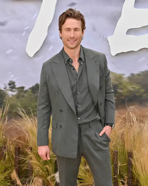 stock image Westwood, CA USA - July 11, 2024: Glen Powell attends the premiere of the movie Twisters.