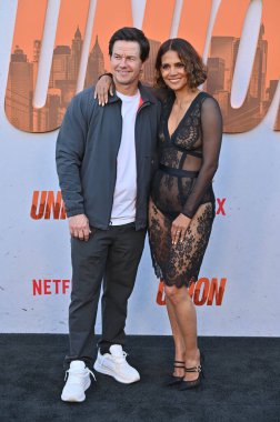 Hollywood, CA USA - August 12, 2024: Mark Wahlberg, Halle Berry attends the premiere of Netflix's The Union. clipart