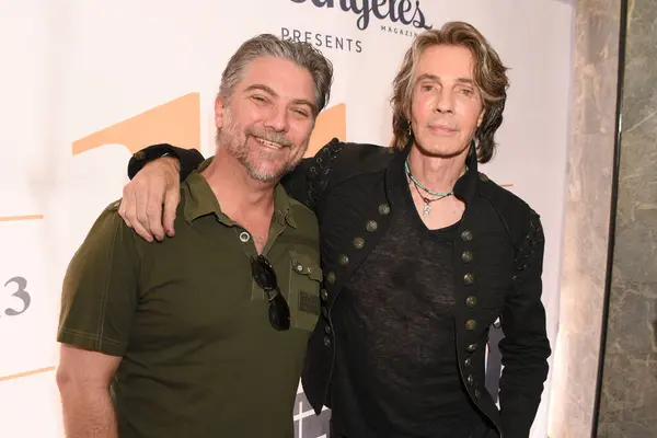 stock image Los Angeles, CA USA - July 24, 2023: Jeremy Miller, Rick Springfield attends The Engine Co No 28 110th Anniversary Celebration with Rick Springfield