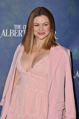 Burbank, CA USA - September 7, 2024: Leah McKendrick attends the opening night of The Civility of Albert Cashier at the Colony Theater. clipart